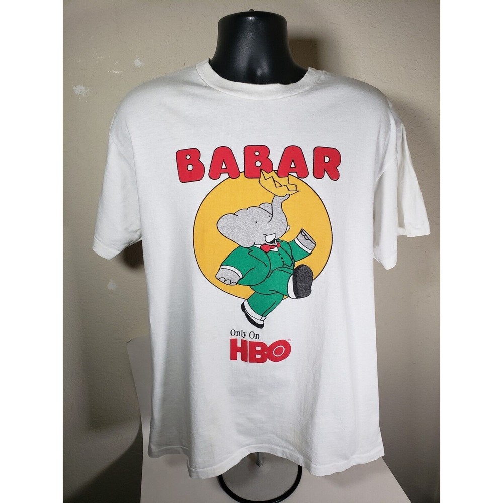SOLD Vintage Babar HBO Cartoon Promo T-Shirt Single Stitch Size XL Made in USA